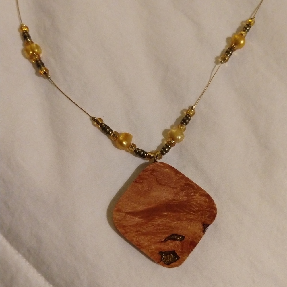 Unique wooden necklace